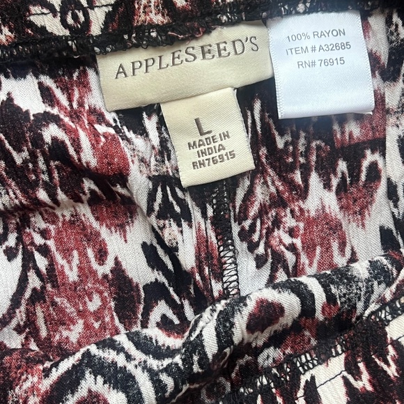 Appleseed's Ikat print Crinkle Pants Women's size L - Picture 3 of 4